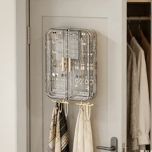 1pc Jewelry Storage Box, Multi-Function Earring Necklace Jewelry Box, Elegant Wall-Mounted Jewelry Holder - Multicolor - View 10