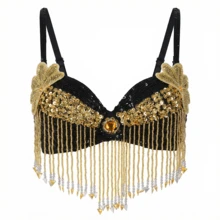 Bộ trang phục đính sequin tua rua thủ công 1 món, thích hợp cho múa bụng, ca hát, phong cách đường phố hở lưng, hộp đêm, phong cách boho, phong cách cổ điển, phù hợp cho lễ hội, tiệc tùng, cuộc sống về đêm, trang phục đi biển, trang phục và phụ kiện du lịch. - Nhiều màu - Xem 12