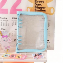 A5 Size Zipper Transparent Glitter Binder, Minimalist Fresh Notebook Set, Interchangeable Inner Pages Can Be Used As Sticker Book, Photo Organizer, Stamp Book, Album With Shimmering Starry And Aurora-Like Transparent Effect - A5 - View 18