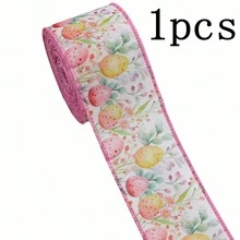 2 Rolls Easter Wired Edge Craft Ribbon, Spring Floral Bunny Wired Ribbon Watercolor Easter Bunny Floral Fabric Ribbon For Gift Wrapping, Floral Decor, Bows, DIY Crafts - Multicolor - View 11