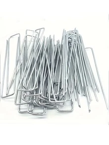 20/50pcs Galvanized Landscape Nails, Rust-Resistant Garden Stakes, U-Shaped Ground Pegs For Securing Barriers, Irrigation Pipes, Lawn, Landscape Fabrics, Multi-Purpose Flower Fixing Stakes, Gardening Tools - Bold - View 9