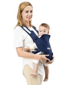 二合一婴儿背带，可前背可后背，四季皆宜 - 深藍 - 查看 3