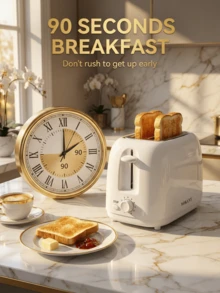 SOKANY 2pcs Electric Toaster, Extra Wide Slots, Stainless Steel, 6 Shade Settings, 700W, Compact Design, Removable Crumb Tray And Cancel Button, Auto-Eject, Easy Clean, Suitable For Dorm, Home And Apartment, Toast Bread, Bagels, Waffles, White - EU E Type Plug(220-240V) - View 8