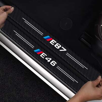 Adesivo protetor de soleira de porta em fibra de carbono para BMW E46 E87 E36 E60