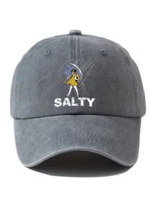 1pc/2pcs Salty Letter Design Printed Y2K Streetwear Baseball Cap With Detachable Umbrella & Crossbody Bag, Adjustable Unisex Hat & Shoulder Bag, Gift For Yourself And Friends - Multicolor - View 19