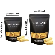 52g/98g Palo Santo Wood From Peru, An Ideal Choice For Natural Space Purification And Enhancing Meditation Experience. Releases Warm Woody Aroma When Burned, Can Be Used For Energy Cleansing And Stress Relief. Sealed In Black Bags To Lock In Freshness And Easy To Carry. - Star - View 5