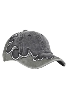 Retro American Flame Embroidery Baseball Cap, Unisex Wide Brim Streetwear Hip Hop Snapback For Spring & Autumn - A - View 7