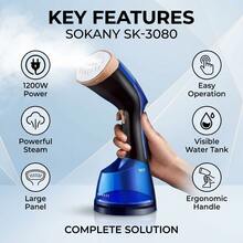 SOKANY 3080 Portable Household Steam Ironing Brush, Mini Handheld Garment Steamer - Royal Blue - View 4
