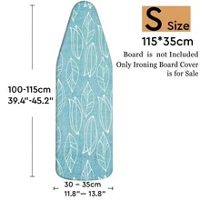 1pc Blue Artistic Leaf Pattern Ironing Board Cover | Made Of Polyester, Heat Resistant, Elastic Edges, Easy To Install, Machine Washable, Fits Most Ironing Board Sizes, Cover Only - Blue - View 15