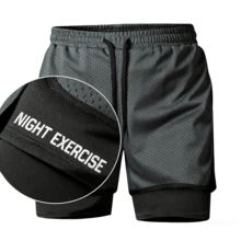 Nuevo conjunto de pantalones cortos y capucha sin mangas para hombre, para deportes al aire libre, correr, entrenamiento, fitness - Negro - Ver 6
