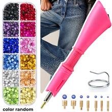 cgelaero Bộ dụng cụ đính đá nóng chảy, bao gồm máy đính đá và dụng cụ gắn đá nóng chảy, thích hợp cho quần áo, vải, mũ, quần jean, v.v., món quà tuyệt vời. - Nhiều màu - Xem 1