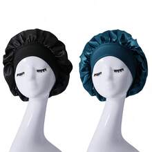 2 st. kvinnors breda brätte med hög elasticitet, sömnmössa, kemomössa, hårskyddande mössa, lämplig för daglig användning, sidenmössa, satinmössa - Multifärgad - Visa 4