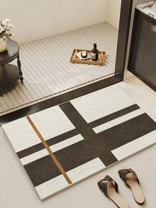 1pc Modern Minimalist Geometric Abstract Striped Rectangular Area Rug/Carpet/Bath Mat/Door Mat/Runner, Suitable For Bathroom, Kitchen, Entryway, Hallway, Bedside, Living Room, Bedroom, Soft And Washable For All Seasons - Multicolor - View 7