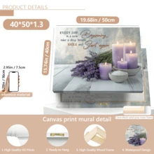 1 pieza Decoración de arte de estilo morado lavanda para pared de baño, pintura de decoración del hogar moderna adecuada para sala de estar, dormitorio, baño, habitación de niña, arte de pared con cita inspiradora - Multicolor - Ver 18