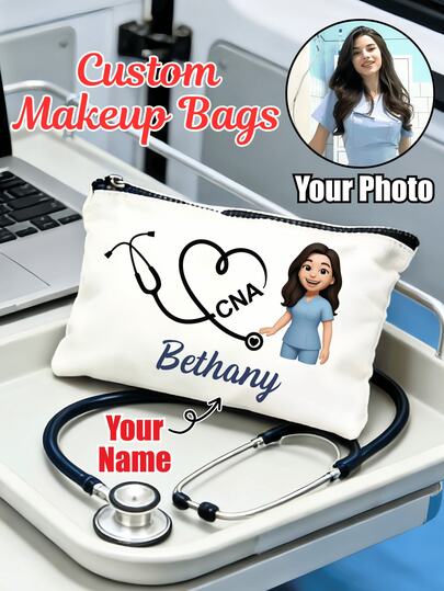 1pc Personalized Canvas Bag With Custom 12-Month Birth Flower Wreath Design, Custom Name & Initials, Foldable, Large Capacity, Lightweight, Fashionable Tote For Wedding Season, Mother's Day, Anniversary, Holiday, Vacation, Travel, Hiking, Outdoor Activities, Perfect Customizable Gift For Family, Stylish And Versatile All-Purpose Bag,Custom Handbag, Customized Letters Toiletry Bag,Perfect Gift For Wedding Memento