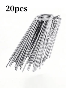 20/50pcs Galvanized Landscape Nails, Rust-Resistant Garden Stakes, U-Shaped Ground Pegs For Securing Barriers, Irrigation Pipes, Lawn, Landscape Fabrics, Multi-Purpose Flower Fixing Stakes, Gardening Tools - Bold - View 11