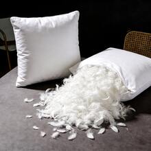 1/2 Piezas Núcleos de Almohada de Plumón, Tamaños Grandes 14*21/18*18/20*20/21*21 pulgadas, Relleno de Plumón y Pluma de Ganso, Altura de Relleno Ultra Suave, Lavable Esponjoso y Transpirable Inserto de Almohada Rectangular, Calidad de Hotel de Lujo, Fundas de Almohada 100% Algodón, Cojín Decorativo Cuadrado, Adecuado para Sofá Cama - Blanco - Blanco - Ver 5