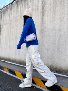 Nike Dri-Fit Pacer 纯色印花半拉链高领长袖插肩T恤，复古风格，海军蓝，男款 - 寶藍色 - 查看 9