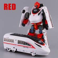 1 Pc Children's Transfiguration High Speed Rail Robot Toy Train Armor Warrior Boy Handmade Transfiguration Car Hero Toy - Multicolor - View 9