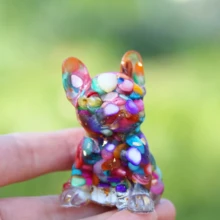 1pc Crystal French Bulldog Statue Decor - Resin Casting Crafted, Bulldog DIY Jewelry Decoration, Home, Yard, Aquarium Decor Stone, Garden Decor, Planter & Fish Tank Stone, Wishing Bottle Paint Stone, Christmas, Halloween, Pet Lover Exclusive, Best Holiday Gift - Crystal French Bulldog Statue Ornament - View 8