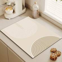 1pc Silica Gel Quick Dry Coffee Mat - Non-Slip, Super Absorbent Coffee Machine Mat, Durable Kitchen Counter Protector, Easy To Clean, Fashionable Coffee Bar Accessory, Dish Drying Mat, Heat Insulation Pad - Multicolor - View 5