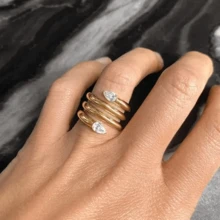 1枚多层镶钻戒指，适合女性日常佩戴，可作礼物 - 個性戒指 - 查看 1