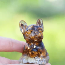 1pc Crystal French Bulldog Statue Decor - Resin Casting Crafted, Bulldog DIY Jewelry Decoration, Home, Yard, Aquarium Decor Stone, Garden Decor, Planter & Fish Tank Stone, Wishing Bottle Paint Stone, Christmas, Halloween, Pet Lover Exclusive, Best Holiday Gift - Crystal French Bulldog Statue Ornament - View 14