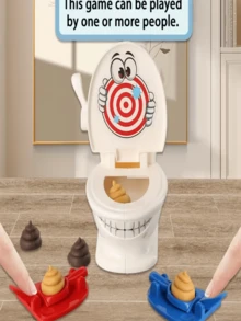 一套趣味射击马桶玩具，包含1个玩具、2个发射器和6个软塑料弹丸，是一款有趣的射击游戏，适合作为圣诞节或万圣节礼物。 - 藍色 - 查看 4