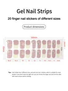 固化凝胶美甲贴，透明底胶，20片装，需使用UV灯固化，沙龙品质，持久耐用，ES20跨境批发代发货红皮书同款美甲贴纸，指尖美甲用品。 - 彩色 - 查看 4