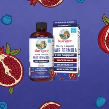 Mary-Ruth's Daily Liquid Hair Formula - Hair Support - Thicker Hair For Women - Healthy Hair Habits - With SesZenBio - Biotin - Vitamin C - 16 Fl Oz - Hương vị việt quất và lựu - Xem 1