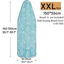 1pc Blue Artistic Leaf Pattern Ironing Board Cover | Made Of Polyester, Heat Resistant, Elastic Edges, Easy To Install, Machine Washable, Fits Most Ironing Board Sizes, Cover Only - Blue - View 12