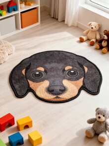 1 pieza Alfombra de área con forma de cabeza de perro Beagle de orejas grandes, alfombra linda para otoño/invierno, alfombra decorativa para dormitorio, alfombra pequeña, alfombra, decoración del hogar, alfombra para sala de estar, alfombra para dormitorio, decoración del hogar para sala de estar, alfombra para exteriores, alfombra lavable - Multicolor - Ver 8