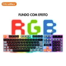 UltraMax ULT-026 RGB Semi-Mechanical Gaming Keyboard, Full Size Format, 100% ABNT2 - White - View 3