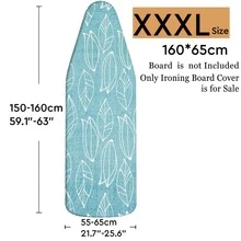 1pc Blue Artistic Leaf Pattern Ironing Board Cover | Made Of Polyester, Heat Resistant, Elastic Edges, Easy To Install, Machine Washable, Fits Most Ironing Board Sizes, Cover Only - Blue - View 14