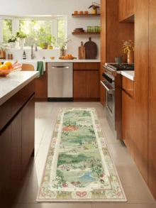 1pc Rug/Carpet/Area Rug/Bath Mat/Bath Rug/Door Mat/Runner/Runner Rug, American Classic Oil Painting Art - Other Natural Farmhouse Country Style - Hallway Runner Carpet, Bathroom, Kitchen, Entrance, Doorway, Corridor, Bedside, Living Room, Bedroom, Etc. + All-Season Soft Washable Rug, Home Decor - Multicolor - View 8