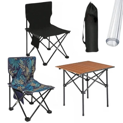 Mesa plegable ultraligera 3 en 1, adecuada para patio, pesca, senderismo, picnic, camping, playa, barbacoa, parque y talla grande. Juego portátil de mesa y silla de mochila para exteriores con bolsa de almacenamiento