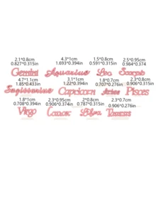 12 PCS Pink Zodiac Nail Charms 3D Zodiac Nail Charms For Acrylic Nail Alloy Zodiac Sign Virgo Leo Aries Taurus Gemini Capricorn DIY Nail Art Decoration Accessories Nail Gems Nail Supplies - Pink - View 7