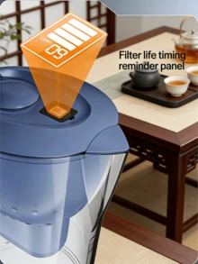 Transparent Water Filter Pitcher, Kitchen Household Water Purifier Pitcher, Fits Universal Filter Cartridges To Remove Limescale - White - View 2