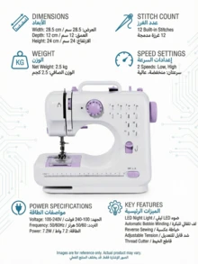SOKANY Multifunctional Household Sewing Machine, Portable Electric Sewing Machine Professional Version, Convenient Mini Electric Overlock Sewing Machine For Travel Or Temporary Use, U-Shaped Groove Flexible Operation Display Panel Sewing Machine - EU C Type Plug(220-240V) - View 4