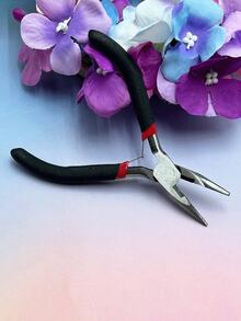 Black 12.5cm Long Pointed Nose Pliers, Anti-Slip Serrated Jaw, Built-In Spring Return, Smooth Opening And Closing Without Jamming, Essential Tool For Handmade Creators, Suitable For Beading DIY, Earring And Bracelet Assembly, Metal Wire Shaping And Various Small Handmade Modification And Creation - Black Pliers - View 6
