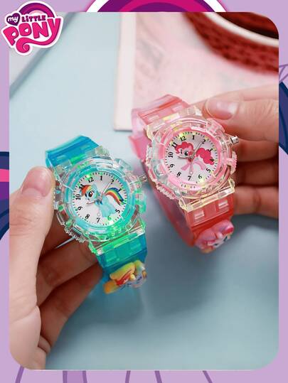 MY LITTLE PONY 1件全新小马宝莉手表，动漫卡通娃娃指针式石英表，男女皆宜，运动手表，腕表，送给好友的完美派对装饰，完美的派对装饰品，价格实惠的艺术日常装饰品