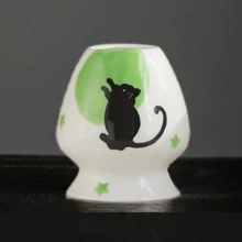 1件/4件/5件/7件套手绘星猫抹茶茶具套装，包含抹茶碗、抹茶筅、抹茶杯、搅拌棒、茶匙、茶碗套装、抹茶冲泡工具、甜点和饮品制作工具、日式礼盒、松金抹茶搅拌套装、抹茶爱好者礼物 - 彩色 - 查看 11