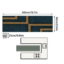 1 pieza Alfombra/Tapete de área geométrica minimalista moderna - Rayas abstractas azul y dorado, adecuada para pasillo, baño, cocina, entrada, dormitorio, sala de estar, suave y lavable, decoración del hogar - Multicolor - Ver 14