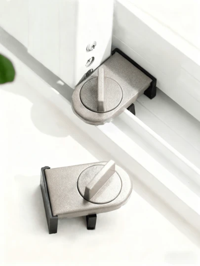 4pcs Aluminum Sliding Door And Window Locks, Aluminum Alloy Sliding Door And Window Locks With Anti-Pinch, Anti-Theft And Anti-Fall Functions, Adjustable Sliding Window Locks, Window Wedges, Window Stops, Suitable For Homes, Offices And Cars