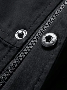 Oversized Windbreaker Jacket Men Spring Autumn Long Loose Casual Outerwear 2024 New Unisex Hooded Parka - Black - View 5