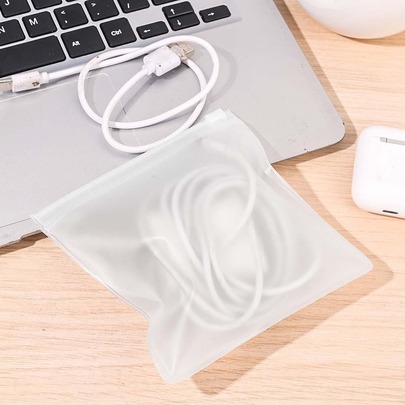 Portable Matte Data Cable Storage Bag, Cable Jewelry Packaging Bag, Travel Zipper Anti-Scratch Reusable Pouch,Beach,Summer,Vacation,Holiday,Travel Essential,Going Out Tops,Household Items
