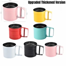 5 Cup Flour Sifter - Multi-Functional Flour Sifter - Stainless Steel Sieve - Powdered Sugar, Bread Baking Large Sieve - Hand Pressure Flower Sieve - Double Layer Flour Sifter For Artisan Bread: Our Semi-Automatic Sifting And Dedusting Device For High-Quality Flour For Artisan Bread Is Made Of Rust-Resistant Materials. - Multicolor - View 11