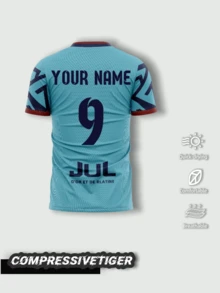 1 Áo thể thao màu xanh lục bảo "Jul" tùy chỉnh - Áo thi đấu có thể tùy chỉnh với họa tiết trừu tượng, chất liệu nhẹ và nhanh khô, tên và số có thể tùy chỉnh ở mặt sau, thích hợp làm quà tặng cho Ngày Valentine, Đại hội Thể thao Jul, World Cup 2026, phù hợp cho các trận đấu bóng đá, bóng rổ, bóng chuyền và tập luyện mùa hè. - Màu xanh lam - Xem 2