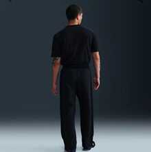 Nike Solid Color Print Dropped Shoulder Short Sleeve Crew Neck T-Shirt, Black - 黑色 - 查看 8