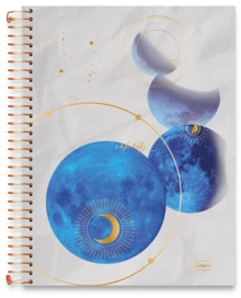 University Notebook Hardcover 1 Or 10 Subjects Infinity Planets Metallic - Đường xoắn ốc Đại học - Xem 13